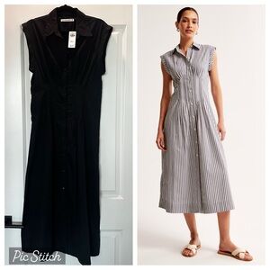 Abercrombie & Fitch Black Fitted Sleeveless Polo Dress